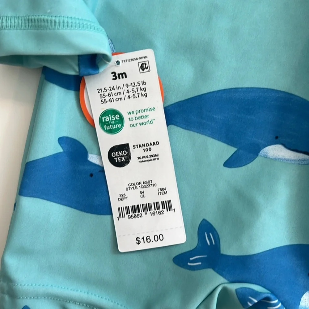 NWT 3M Boy’s Bathing Suit Long Sleeve Rash guard